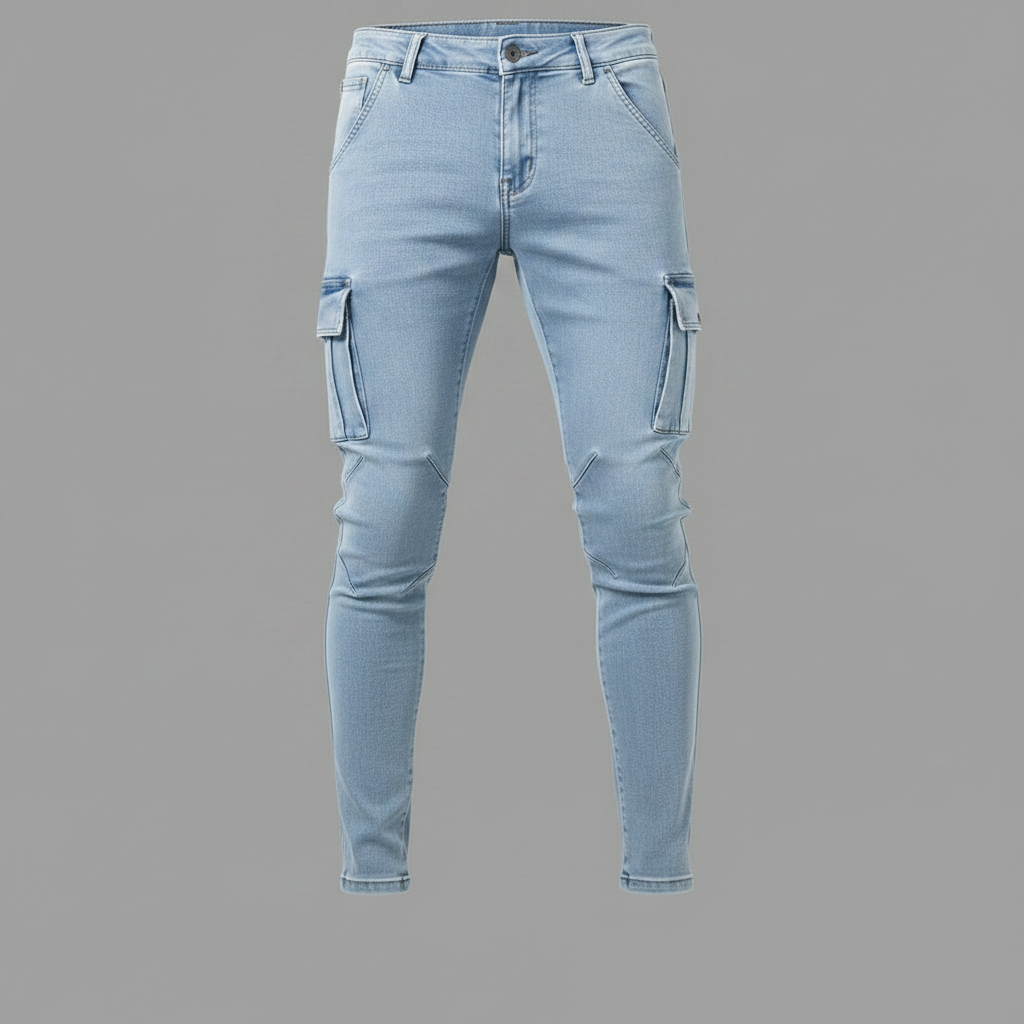 Cargojeans Masculino com Múltiplos Bolsos para Todas as Estações