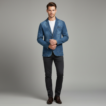 Blazer Denim Sob Medida | Blazer Para Homens Casual e Refinado