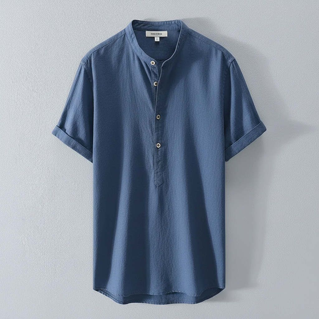 Camisa Capri | Camisa de Linho Masculina Casual Manga Curta