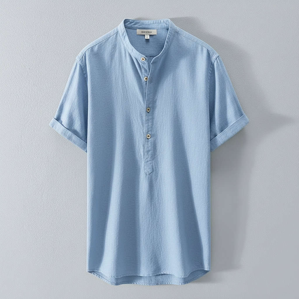 Camisa Capri | Camisa de Linho Masculina Casual Manga Curta