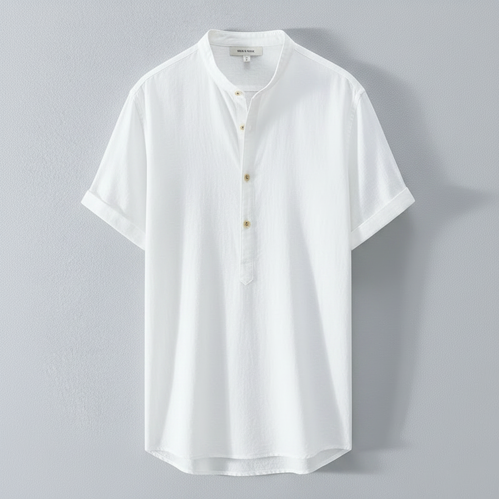 Camisa Capri | Camisa de Linho Masculina Casual Manga Curta
