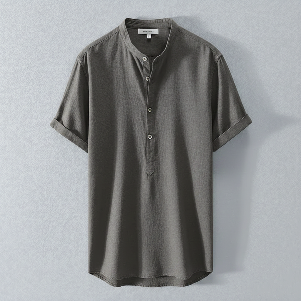 Camisa Capri | Camisa de Linho Masculina Casual Manga Curta