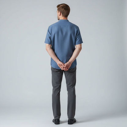 Camisa Capri | Camisa de Linho Masculina Casual Manga Curta