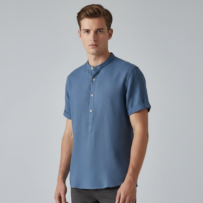 Camisa Capri | Camisa de Linho Masculina Casual Manga Curta