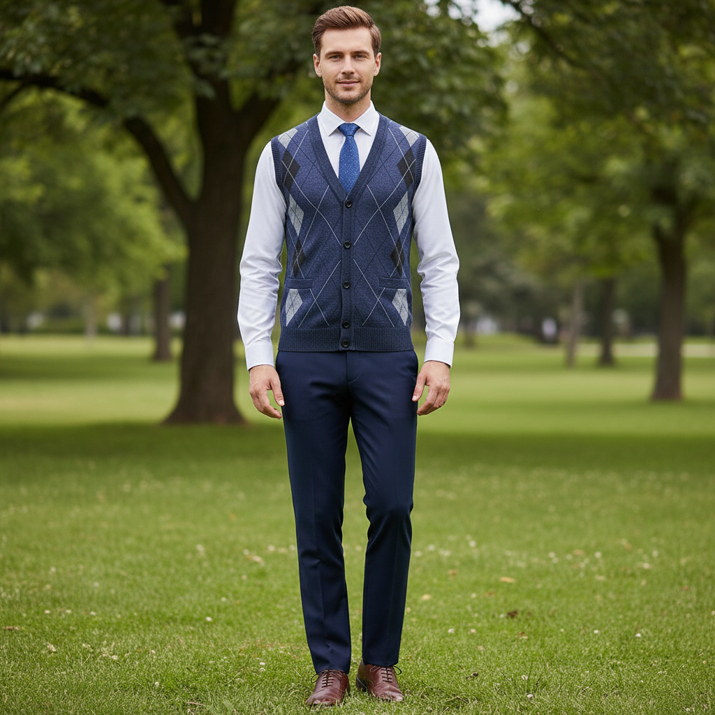 Colete Homem Diamante | Colete Para Homem Casual e Sofisticado