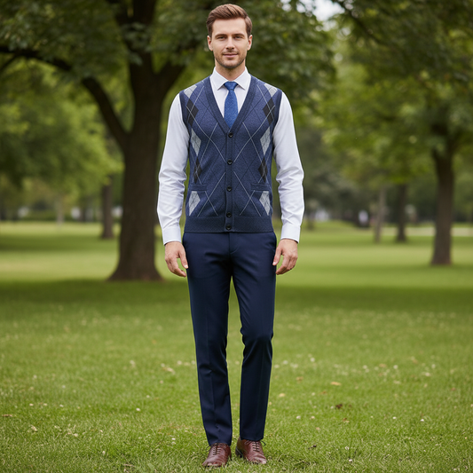 Colete Homem Diamante | Colete Para Homem Casual e Sofisticado