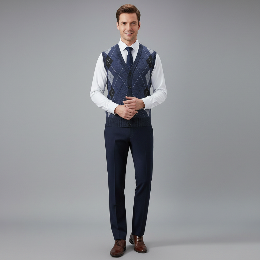 Colete Homem Diamante | Colete Para Homem Casual e Sofisticado