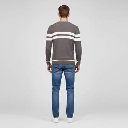 Suéter Elegante Listrado | Suéter Masculino Casual