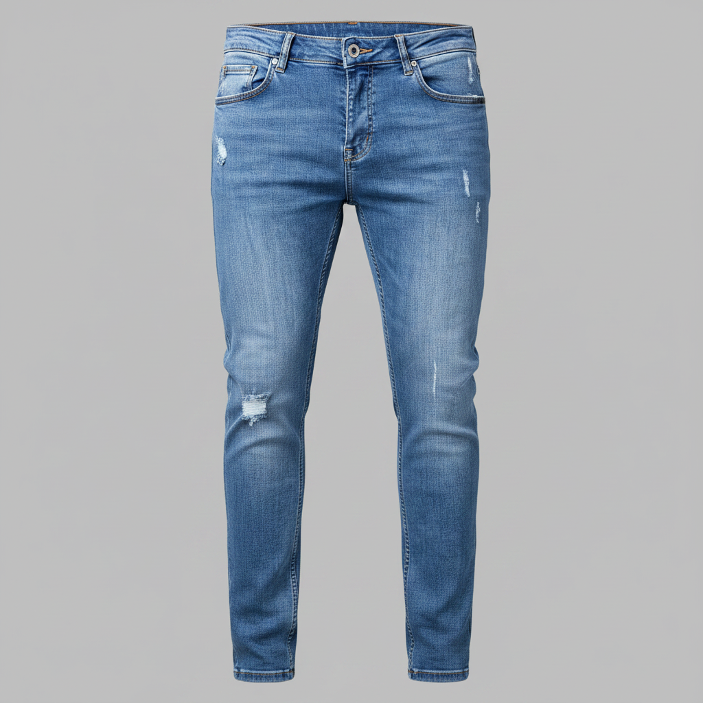 Calça Jeans Slim Fit Rasgado Masculino | Calça Casual Confortável