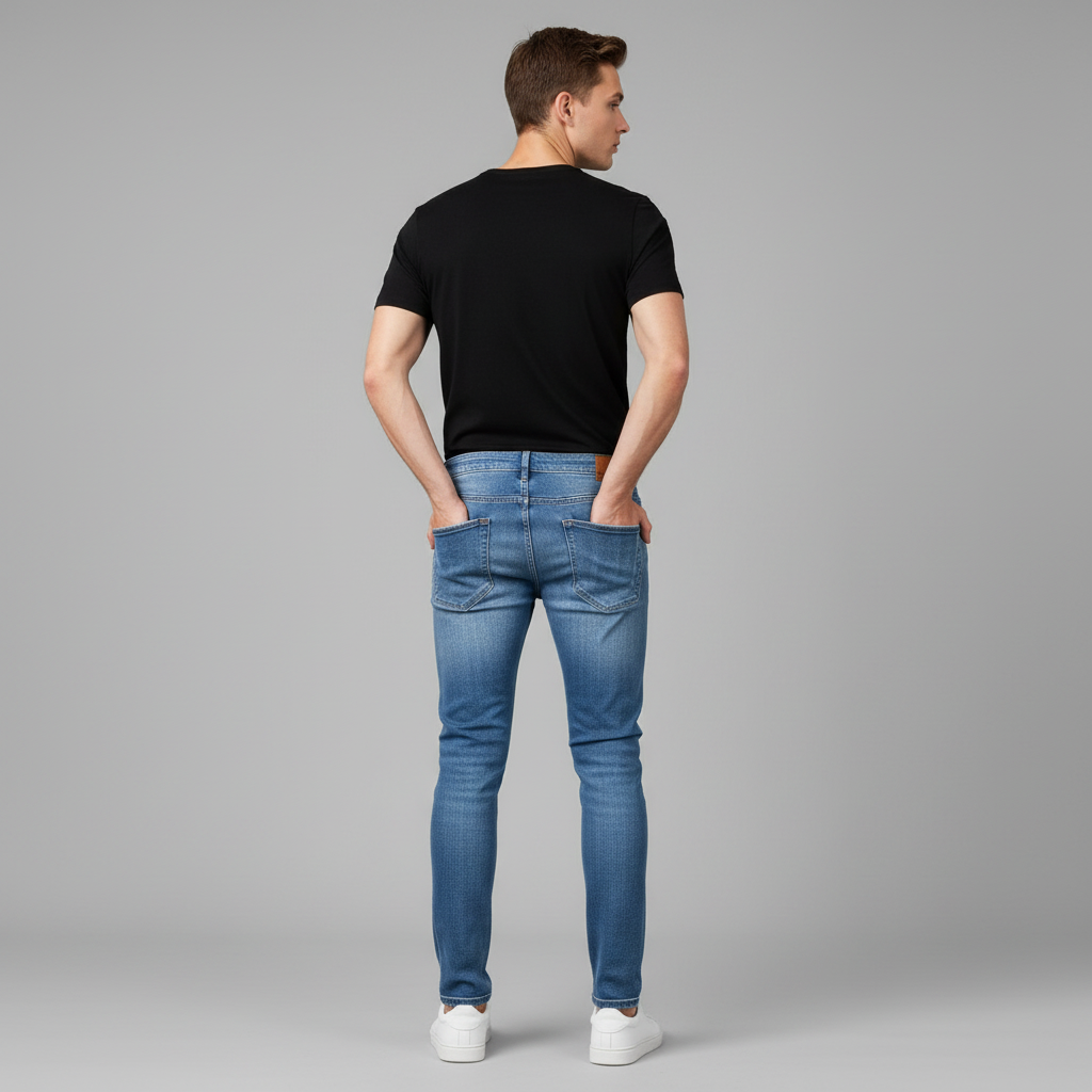 Calça Jeans Slim Fit Rasgado Masculino | Calça Casual Confortável