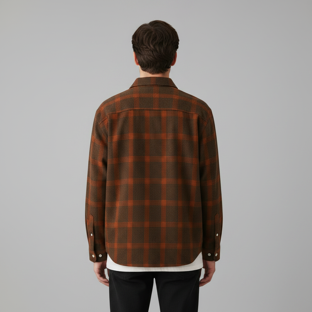 Camisa Xadrez Masculina Manga Longa com Bolsos | Camisas Homem
