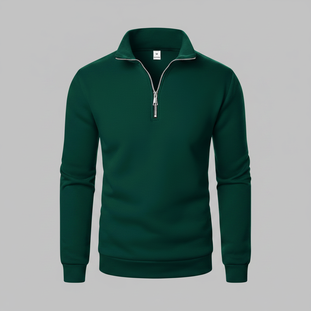 Sweatshirt Masculino com Gola Alta e Zíper Curto | Casual e Confortável