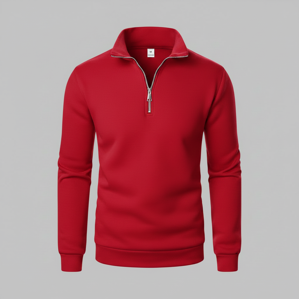 Sweatshirt Masculino com Gola Alta e Zíper Curto | Casual e Confortável