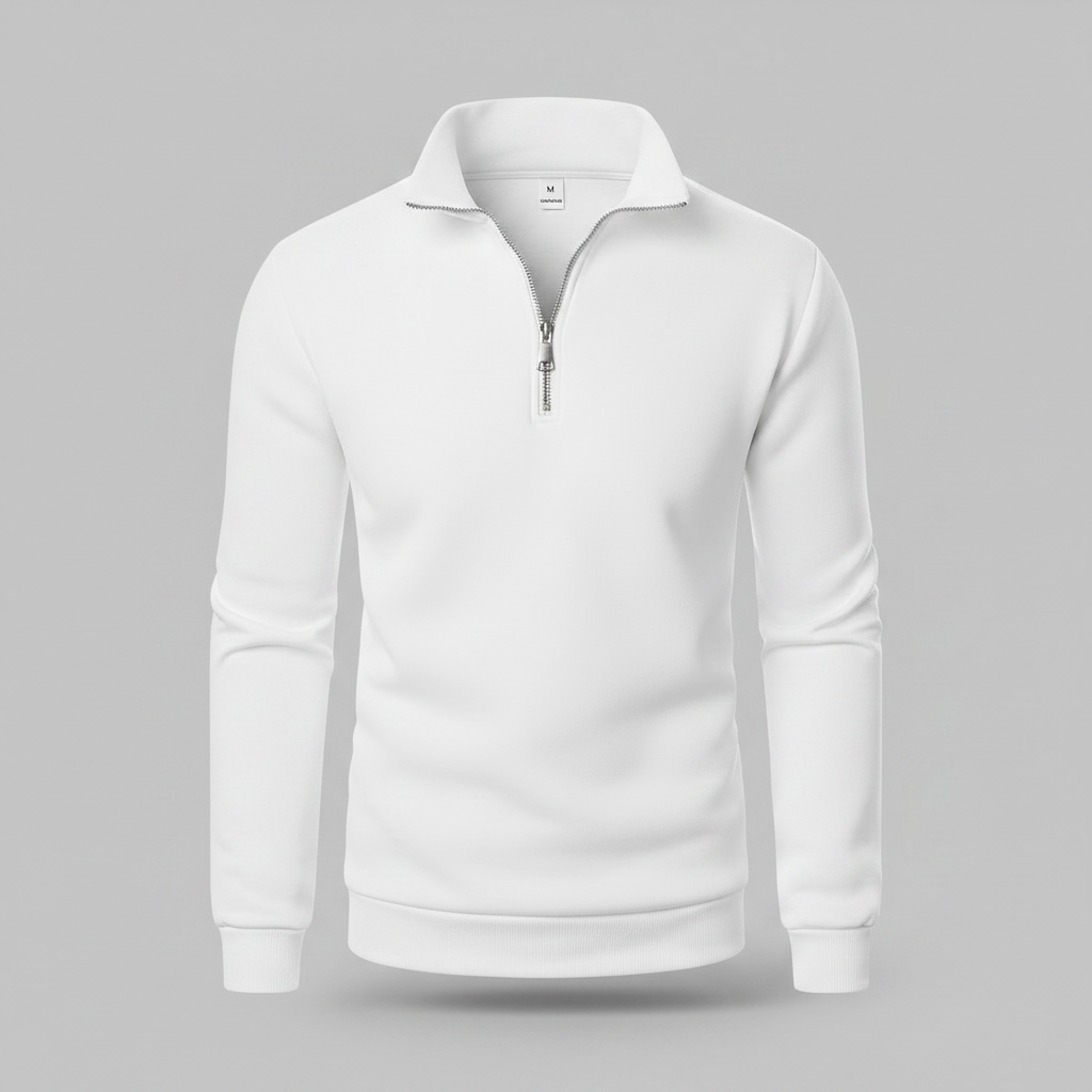 Sweatshirt Masculino com Gola Alta e Zíper Curto | Casual e Confortável