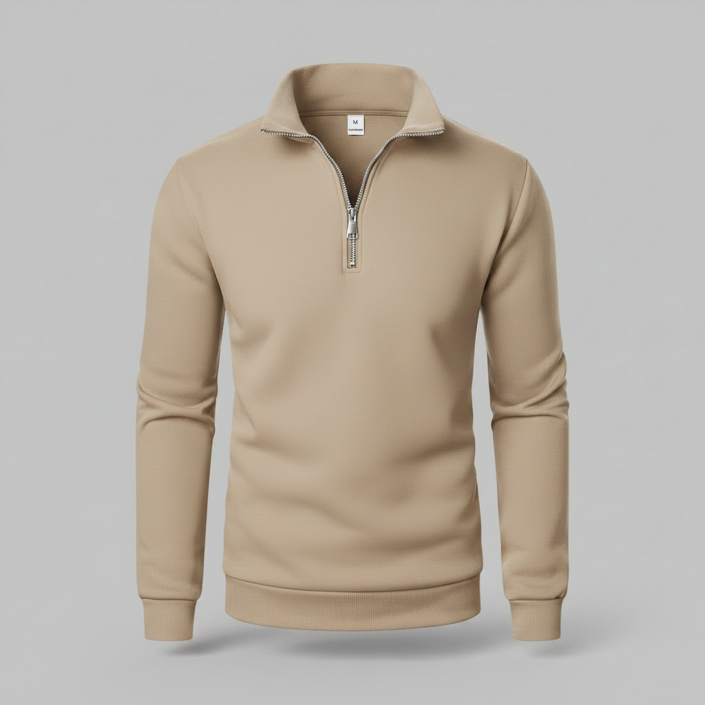 Sweatshirt Masculino com Gola Alta e Zíper Curto | Casual e Confortável