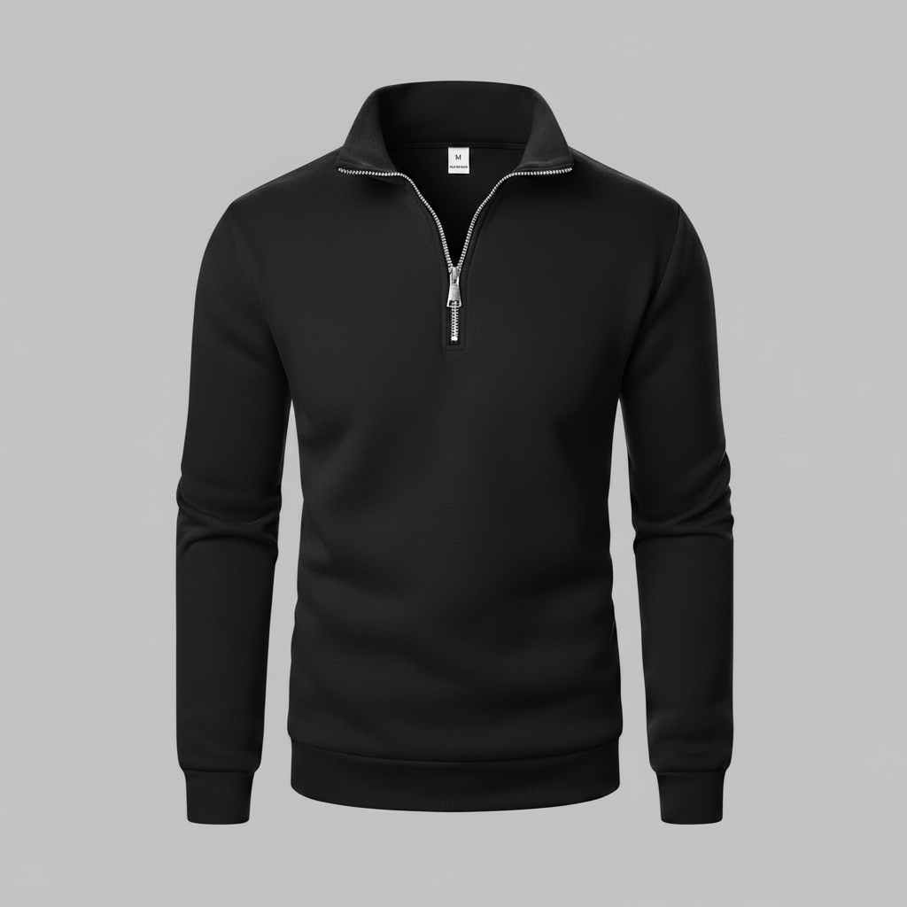 Sweatshirt Masculino com Gola Alta e Zíper Curto | Casual e Confortável