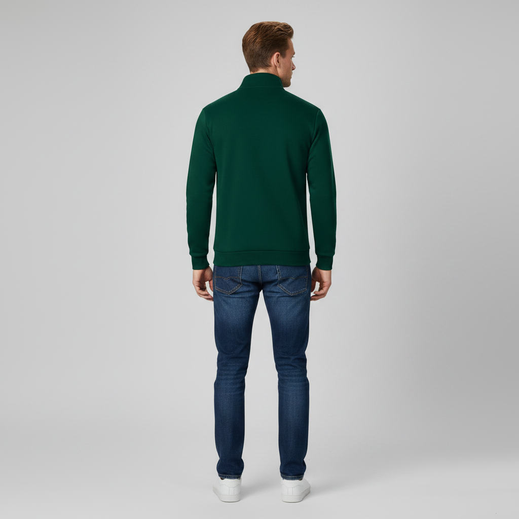 Sweatshirt Masculino com Gola Alta e Zíper Curto | Casual e Confortável