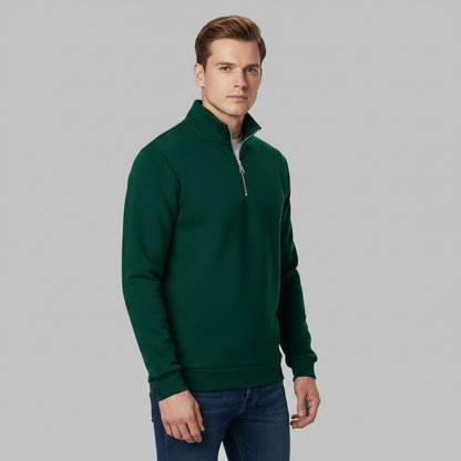 Sweatshirt Masculino com Gola Alta e Zíper Curto | Casual e Confortável