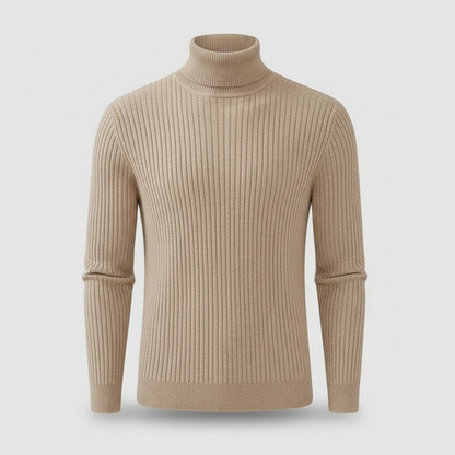 Suéter Masculino Gola Alta Canelado | Slim Fit Casual