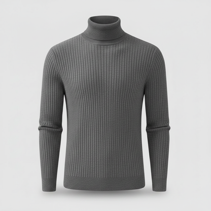 Suéter Masculino Gola Alta Canelado | Slim Fit Casual