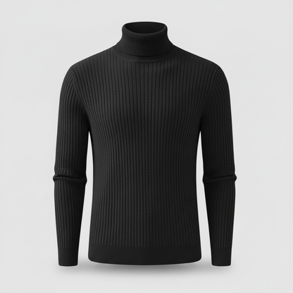 Suéter Masculino Gola Alta Canelado | Slim Fit Casual