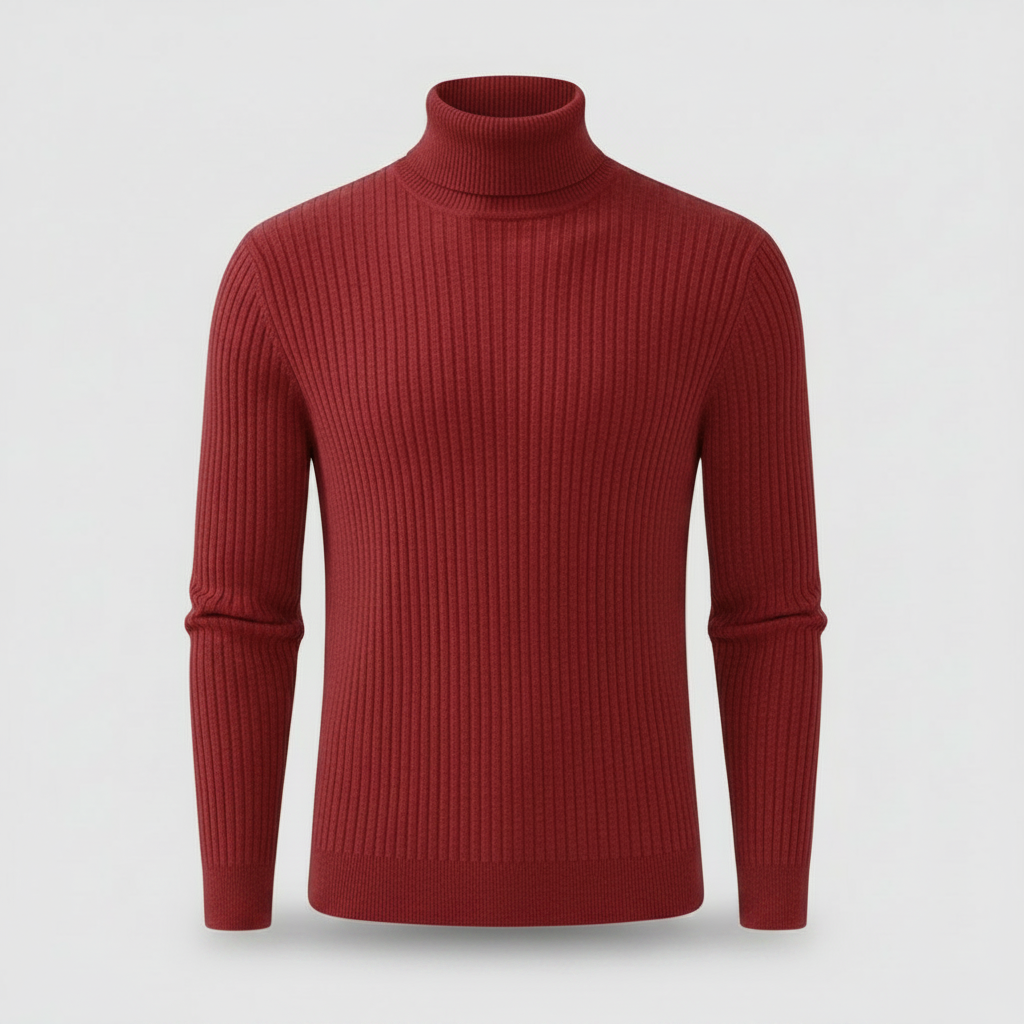 Suéter Masculino Gola Alta Canelado | Slim Fit Casual