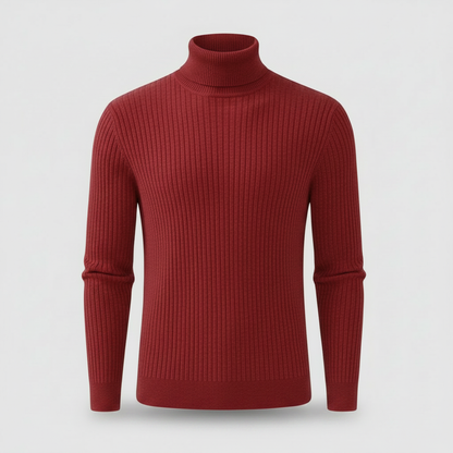 Suéter Masculino Gola Alta Canelado | Slim Fit Casual