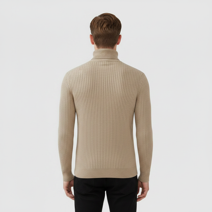 Suéter Masculino Gola Alta Canelado | Slim Fit Casual