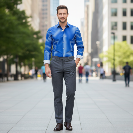 Camisa Listrada Masculina Slim Fit | Camisas Homem Elegantes