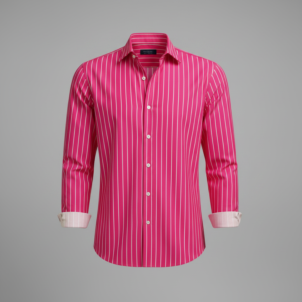 Camisa Listrada Masculina Slim Fit | Camisas Homem Elegantes