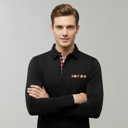 Camisa Polo Manga Longa Clássica | Polos Manga Comprida Homem