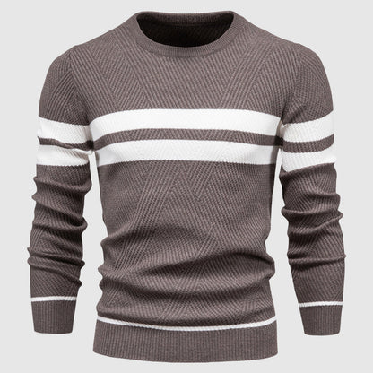 Suéter Elegante Listrado | Suéter Masculino Casual 0