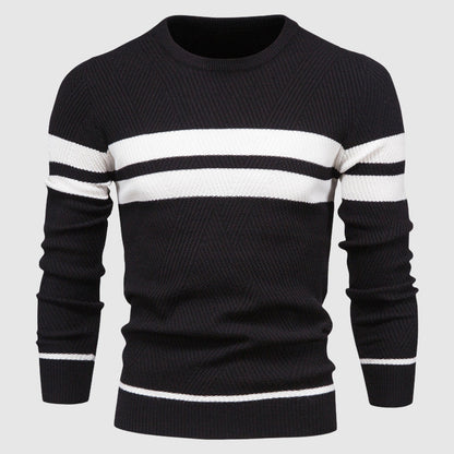 Suéter Elegante Listrado | Suéter Masculino Casual 1