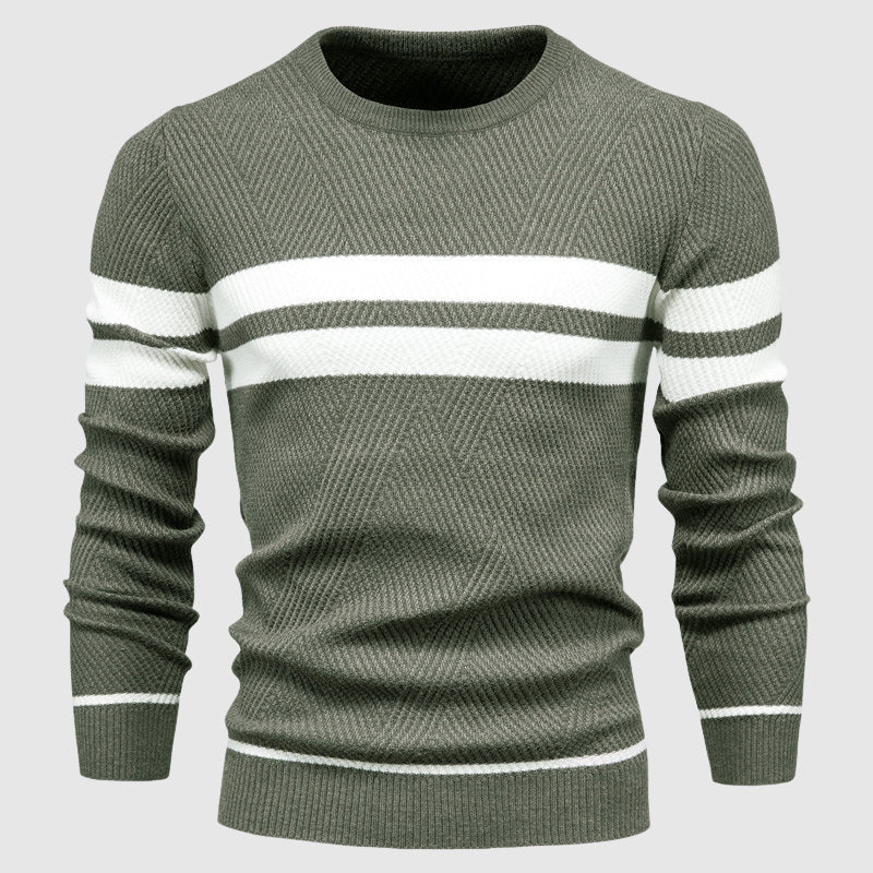 Suéter Elegante Listrado | Suéter Masculino Casual 2