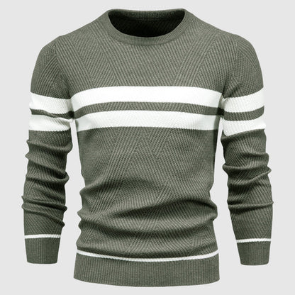 Suéter Elegante Listrado | Suéter Masculino Casual 2
