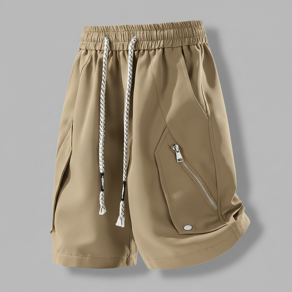Calção Para Homem Utilitário com Bolsos com Zíper | Calções Masculinos